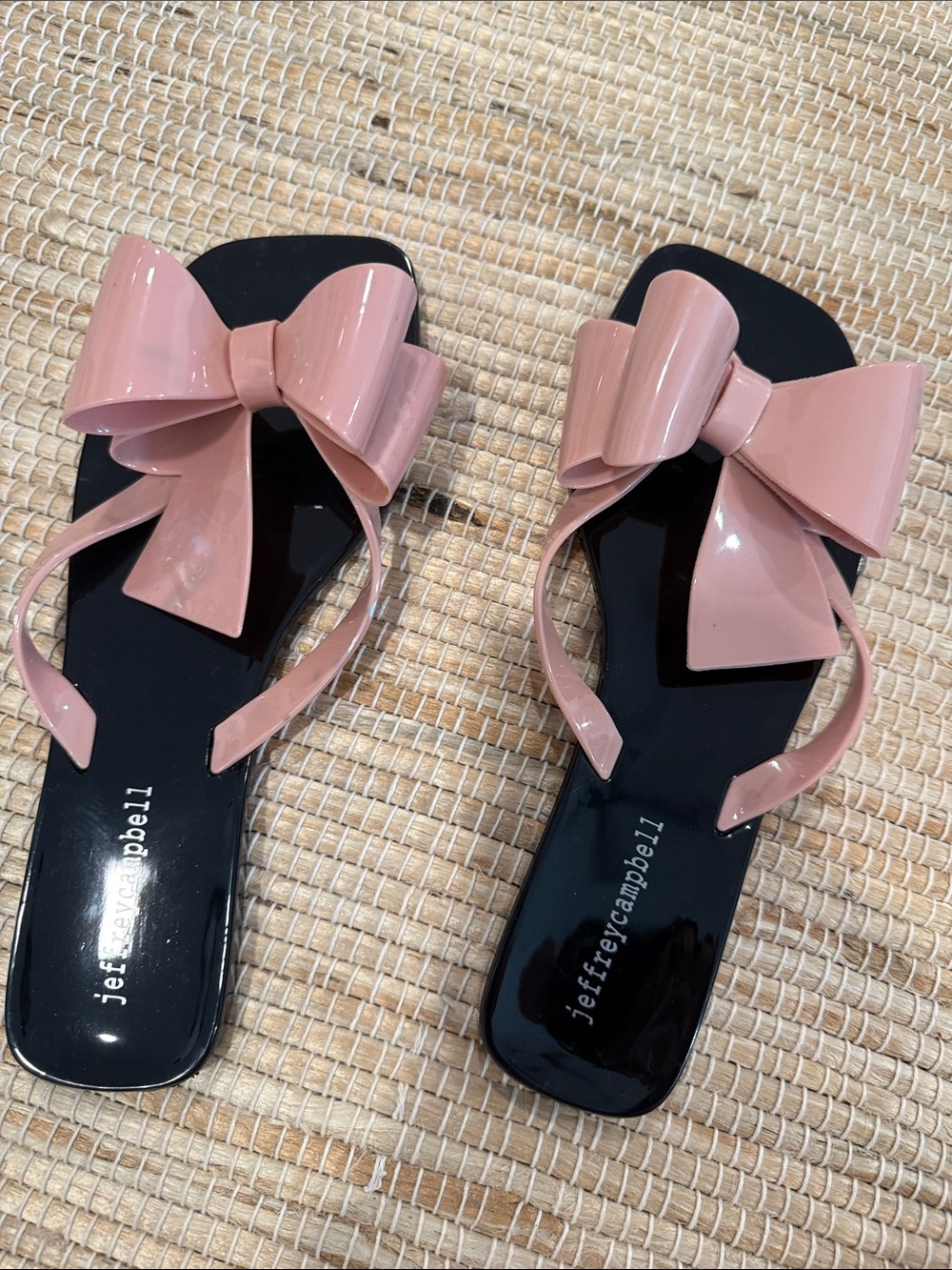 Jeffery Campbell Women's Bow Detail Jelly Flip-Flop Sandal - Blush Pink Size 8 - Picture 3 of 8